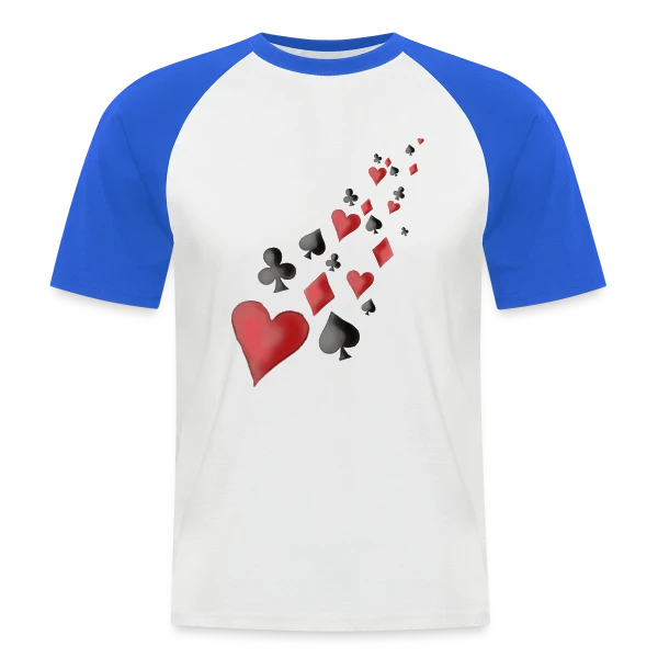Envolée de Cartes à Jouer sur T-shirt baseball manches courtes Homme