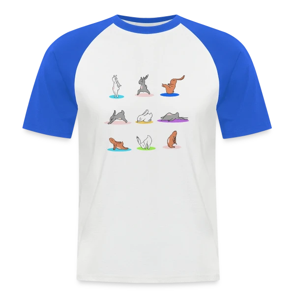 Lapin Yoga: Joyeuses Pâques Zen sur T-shirt baseball manches courtes Homme