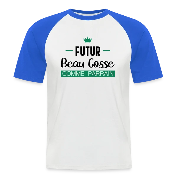 Futur Beau Gosse comme Parrain : T-shirt Humour Naissance sur T-shirt baseball manches courtes Homme