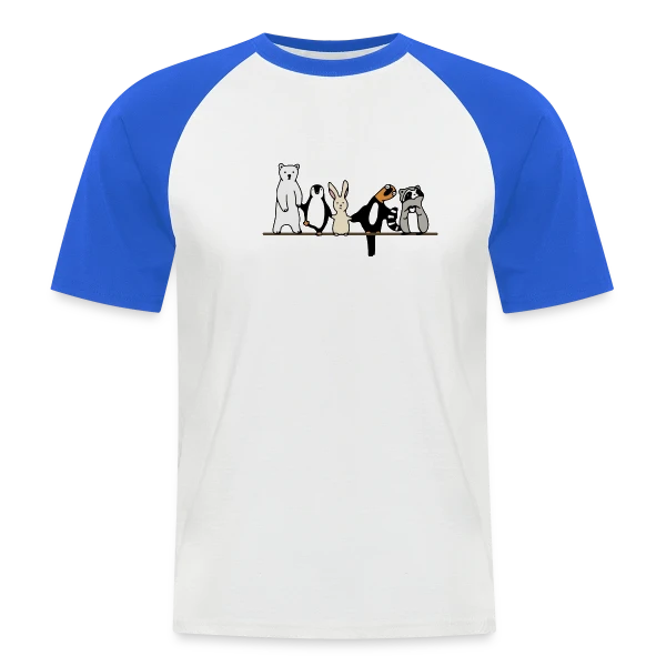 Animaux Mignons Amis sur T-shirt baseball manches courtes Homme