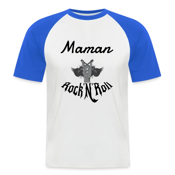 Maman Rock'N'Roll sur T-shirt baseball manches courtes Homme