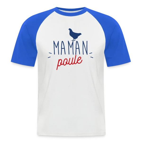 Maman Poule : L'Amour Protecteur d'une Mère sur T-shirt baseball manches courtes Homme