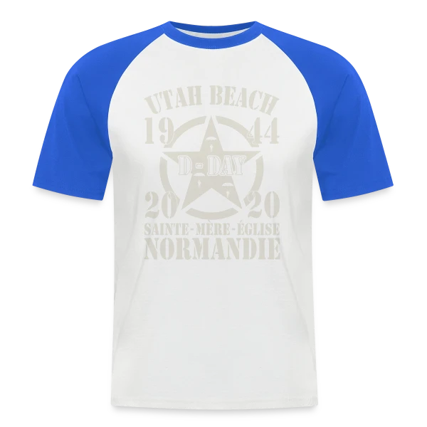 D-Day Normandie 1944 - Hommage Utah Beach sur T-shirt baseball manches courtes Homme