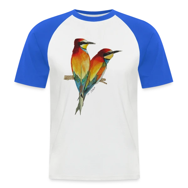 Guêpiers d'Europe Colorés sur T-shirt baseball manches courtes Homme