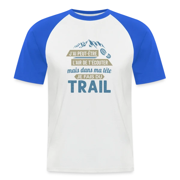 Dans ma Tête, je Fais du Trail Running sur T-shirt baseball manches courtes Homme