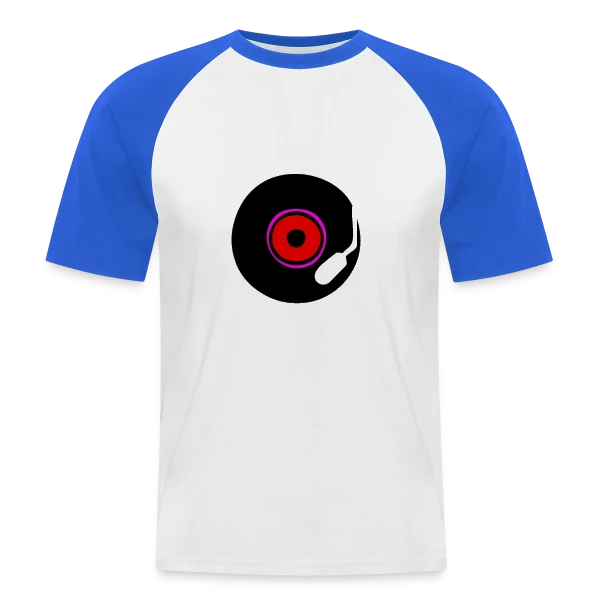 Disque Vinyle Old School 80s sur T-shirt baseball manches courtes Homme