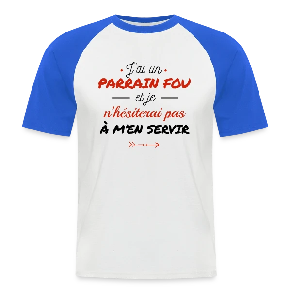 Mon Parrain Dément sur T-shirt baseball manches courtes Homme