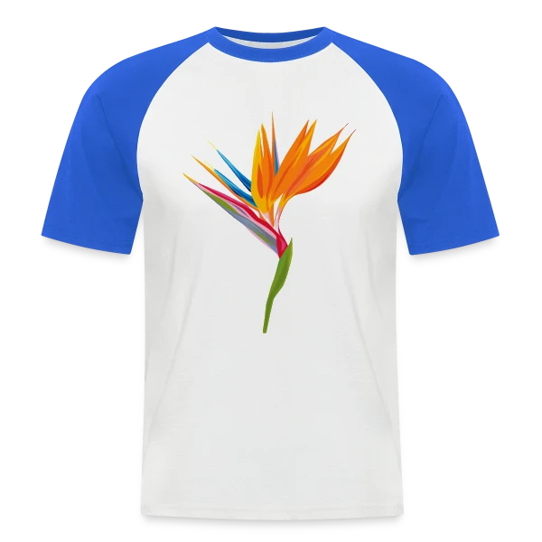 Fleur Oiseau Paradis Exotique sur T-shirt baseball manches courtes Homme