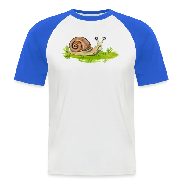 Escargot Rigolo Cils Fous sur T-shirt baseball manches courtes Homme