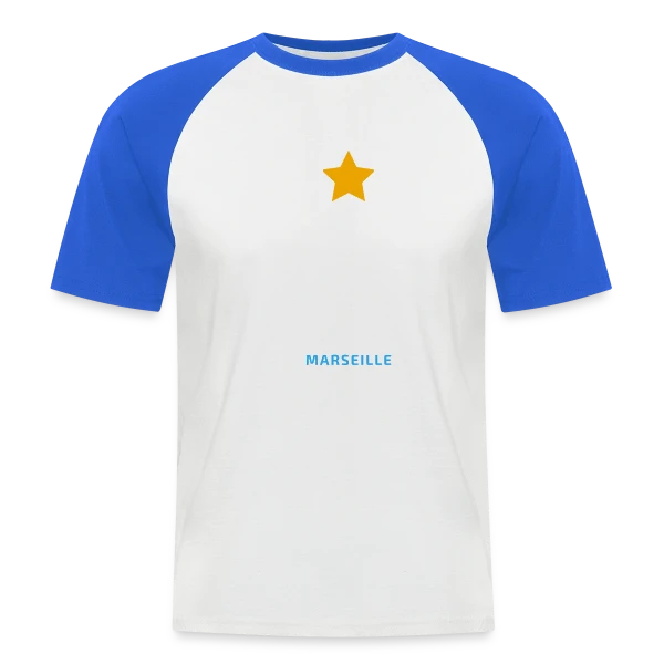 Marseille À Jamais Les Premiers (Blanc) sur T-shirt baseball manches courtes Homme