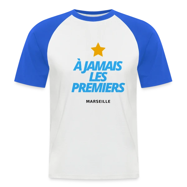 OM À Jamais Les Premiers (Bleu) sur T-shirt baseball manches courtes Homme