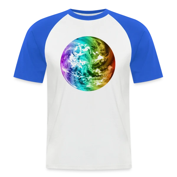Globe Terre Arc-en-ciel sur T-shirt baseball manches courtes Homme