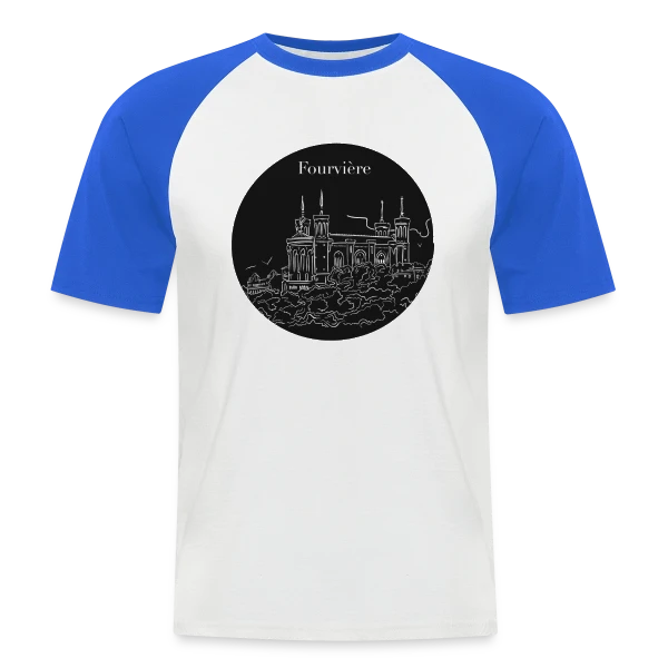 Basilique Fourvière Nuit sur T-shirt baseball manches courtes Homme