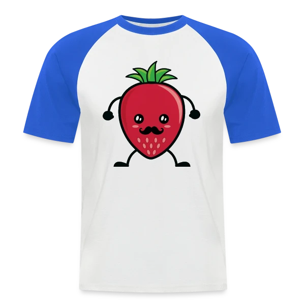 Fraise Kawaii Adorable et Tendance sur T-shirt baseball manches courtes Homme