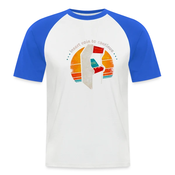 Arcade Rétro Années 80 : Insert Coin to Continue sur T-shirt baseball manches courtes Homme