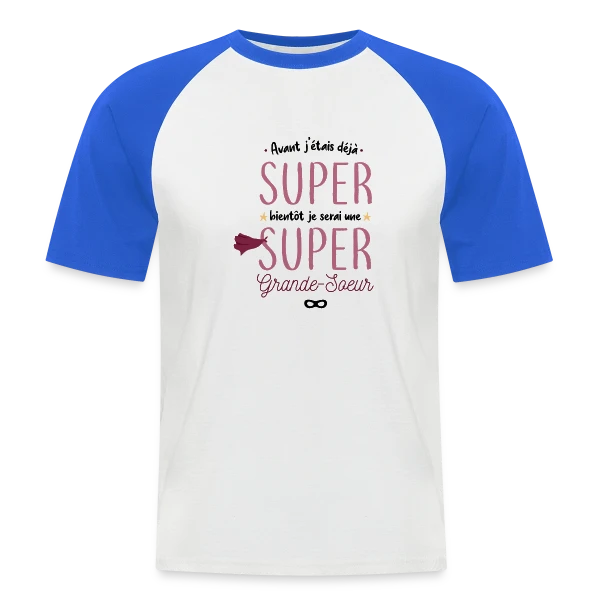 Bientôt Grande Sœur Super Héros sur T-shirt baseball manches courtes Homme
