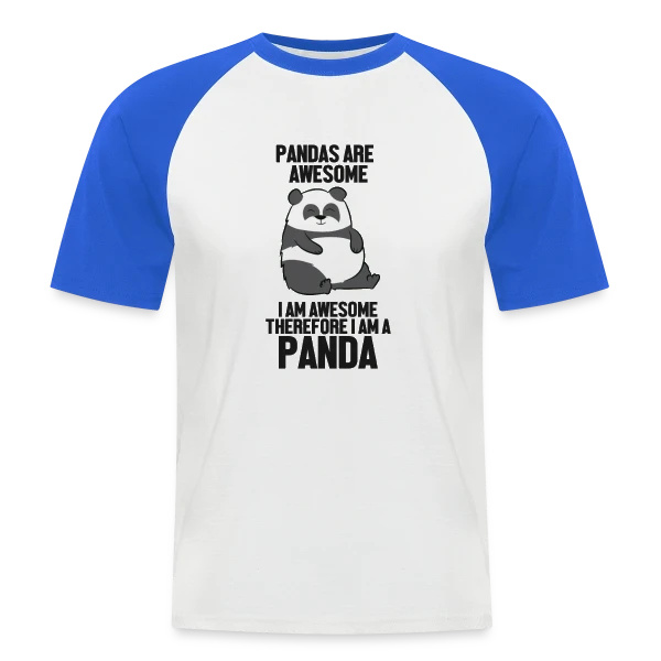 Panda Adorable Génial sur T-shirt baseball manches courtes Homme