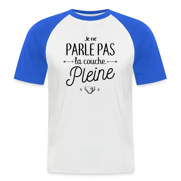 Je Ne Parle Pas La Couche Pleine sur T-shirt baseball manches courtes Homme
