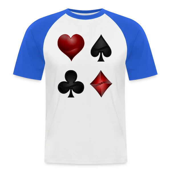 Symboles de Poker Élégants sur T-shirt baseball manches courtes Homme