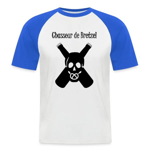 Chasseur de Bretzel Alsacien sur T-shirt baseball manches courtes Homme