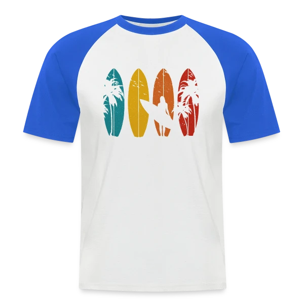 Surfeur Vintage | Cadeau Rétro sur T-shirt baseball manches courtes Homme