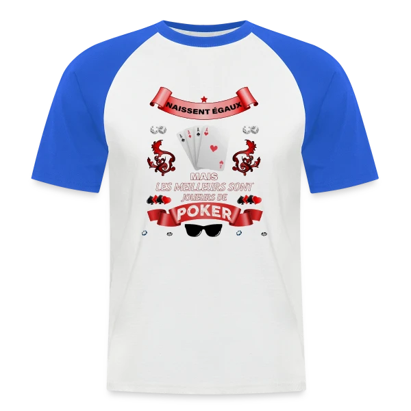 Le Meilleur Joueur de Poker sur T-shirt baseball manches courtes Homme
