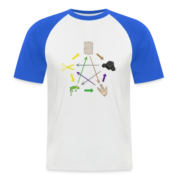 Pierre Feuille Ciseaux Lézard Spock - Geek & Humour sur T-shirt baseball manches courtes Homme