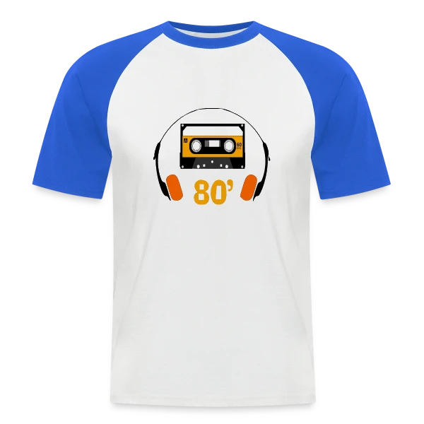 Cassette Années 80 sur T-shirt baseball manches courtes Homme