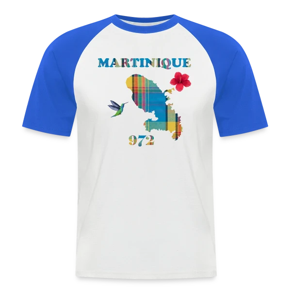 Martinique Madras 972 sur T-shirt baseball manches courtes Homme