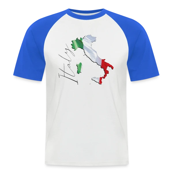 Italie Tricolore Élégante sur T-shirt baseball manches courtes Homme