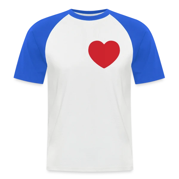 Cœur J'aime Paris sur T-shirt baseball manches courtes Homme