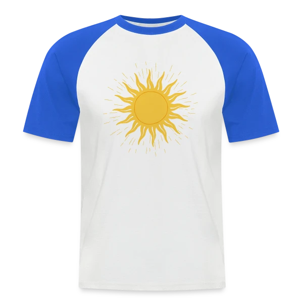 Dessin de Soleil Éclatant sur T-shirt baseball manches courtes Homme