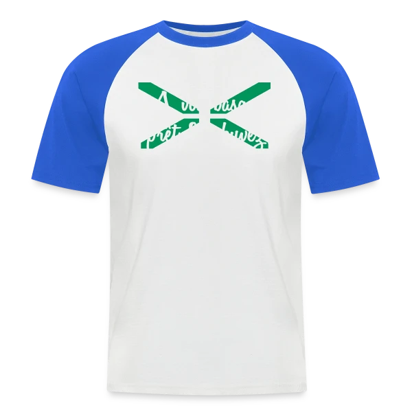 À Vos Basques, Prêt, Feu, Buvez ! - Humour Basque sur T-shirt baseball manches courtes Homme
