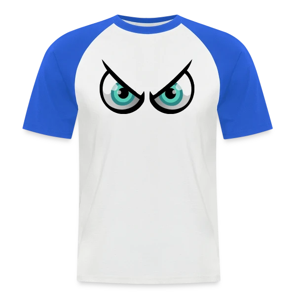 Yeux Cartoon Enervés : En Mode Pas Content sur T-shirt baseball manches courtes Homme