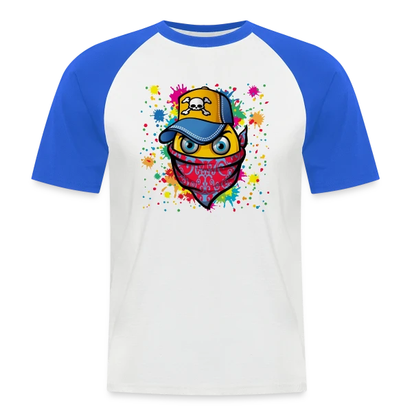 Masque Urbain et Graffitis sur T-shirt baseball manches courtes Homme