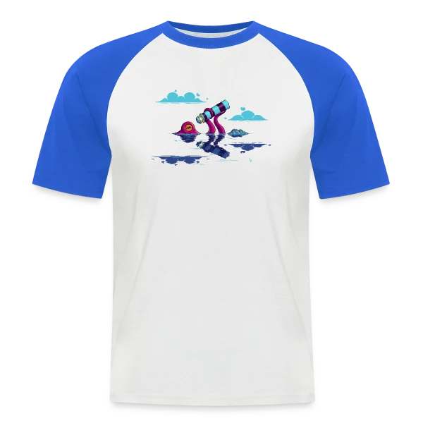 Octocurious : Poulpe Curieux Nocturne sur T-shirt baseball manches courtes Homme
