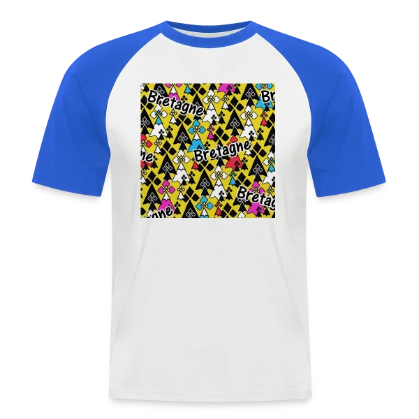 Motif Pop Art Bretagne sur T-shirt baseball manches courtes Homme