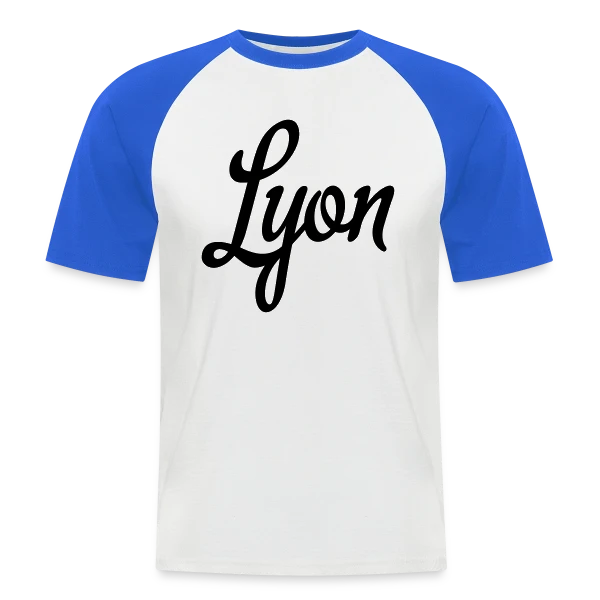 Lyon Calligraphie Élégante sur T-shirt baseball manches courtes Homme