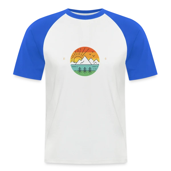 Lever de Soleil Montagneux sur T-shirt baseball manches courtes Homme