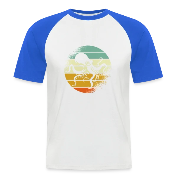 Pieuvre Rétro Océanique sur T-shirt baseball manches courtes Homme