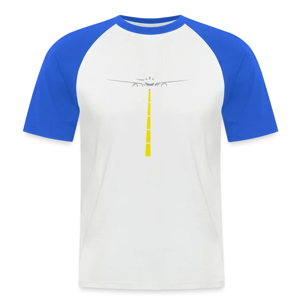 Avion Piste Atterrissage sur T-shirt baseball manches courtes Homme