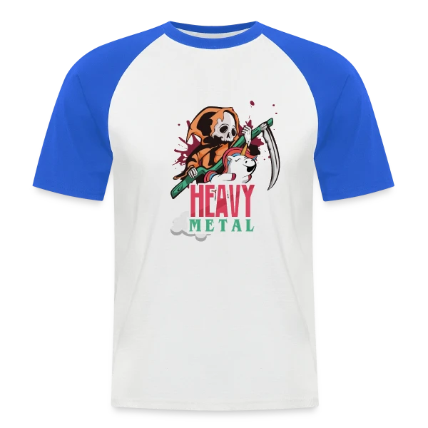 Squelette Guitariste Heavy Metal sur T-shirt baseball manches courtes Homme