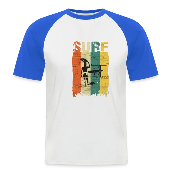 Surfing Vintage | Passion Vagues sur T-shirt baseball manches courtes Homme