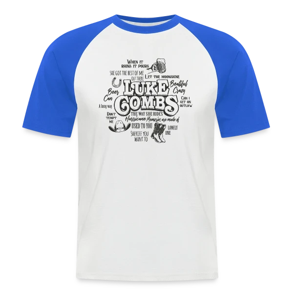 Luke Combs Chansons Country sur T-shirt baseball manches courtes Homme