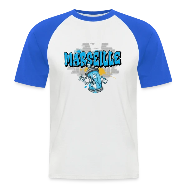 Marseille Street Art Graffiti sur T-shirt baseball manches courtes Homme