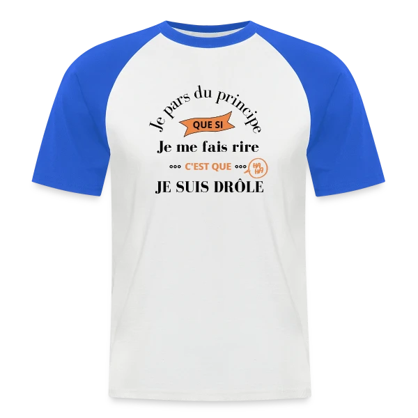 Je Suis Drôle Principe Humour sur T-shirt baseball manches courtes Homme