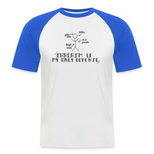 Sarcasme Ma Seule Défense sur T-shirt baseball manches courtes Homme
