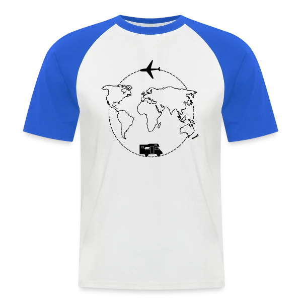 Voyage Autour du Monde sur T-shirt baseball manches courtes Homme