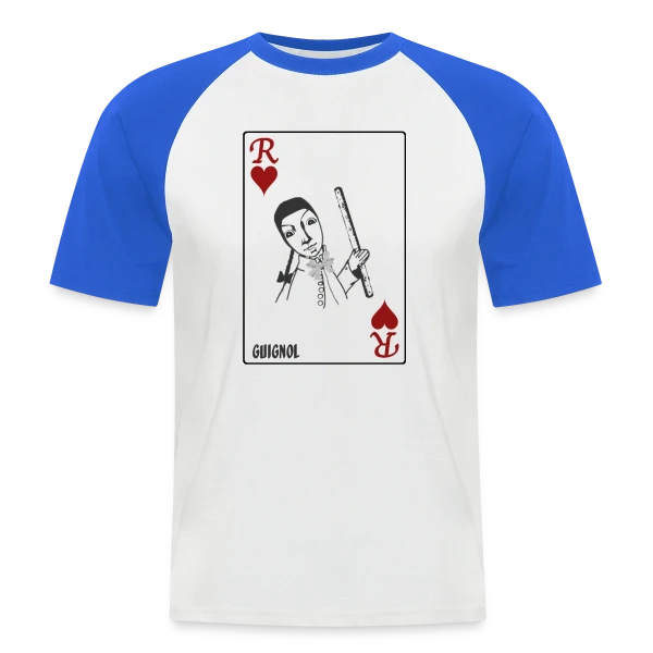 Guignol Roi de Cœur sur T-shirt baseball manches courtes Homme