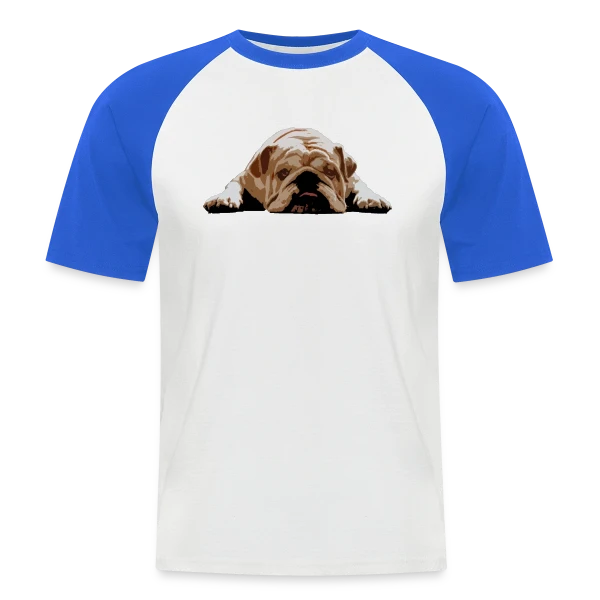 Bulldog Anglais Humour sur T-shirt baseball manches courtes Homme